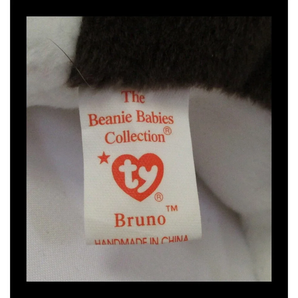 Ty Beanie Baby Bruno The Bull Terrier 5th Generation & PVC Filled USED